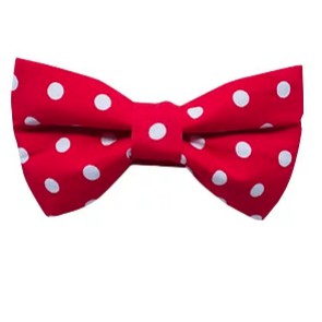 Dharf Bow Tie Collar Set — Red Polka Dot (2-Piece Set)