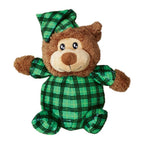 KONG Comfort Snuggles Plush Toy — Green Checks with Squeaker (Sizes S & L)