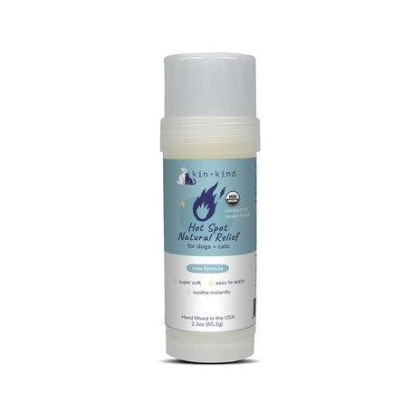 kin+kind Hot Spot Relief Stick — USDA Organic Balm for Itchy Pets (2.3oz)