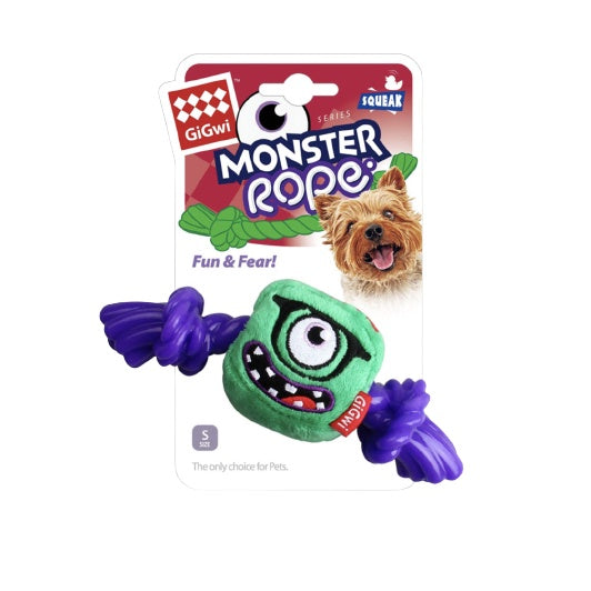 GiGwi Monster Rope — Plush & Rope Dog Toy (Blue Monster, Green Monster)