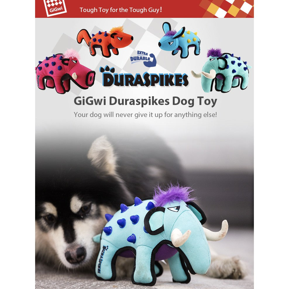GiGwi Duraspikes Series — Durable Canvas Plush Dog Toy with TPR Spikes