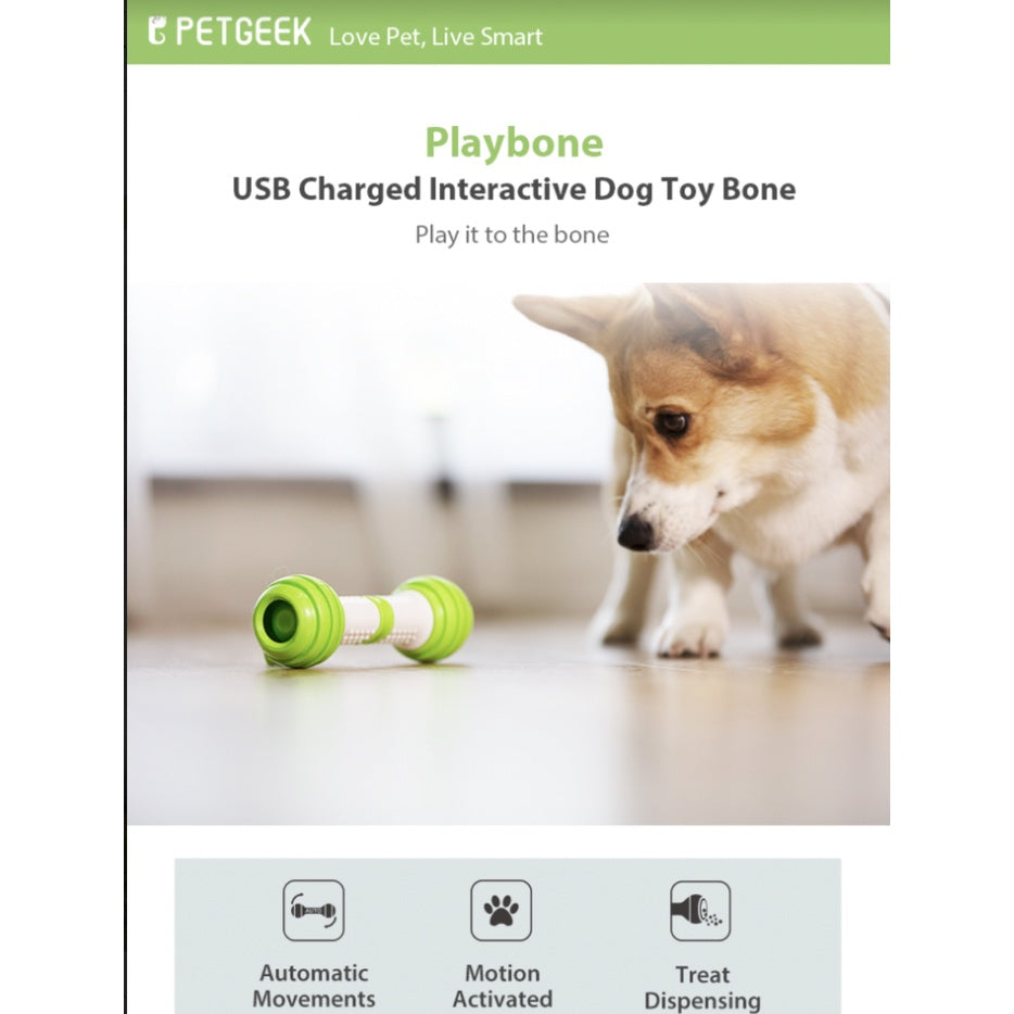 PETGEEK Playbone — Interactive Automatic Moving Dog Toy (USB Rechargeable)