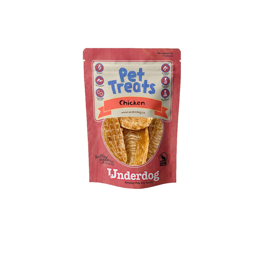 Underdog Chicken Treats — Single-Ingredient Freeze-Dried for Dogs & Cats (80g)
