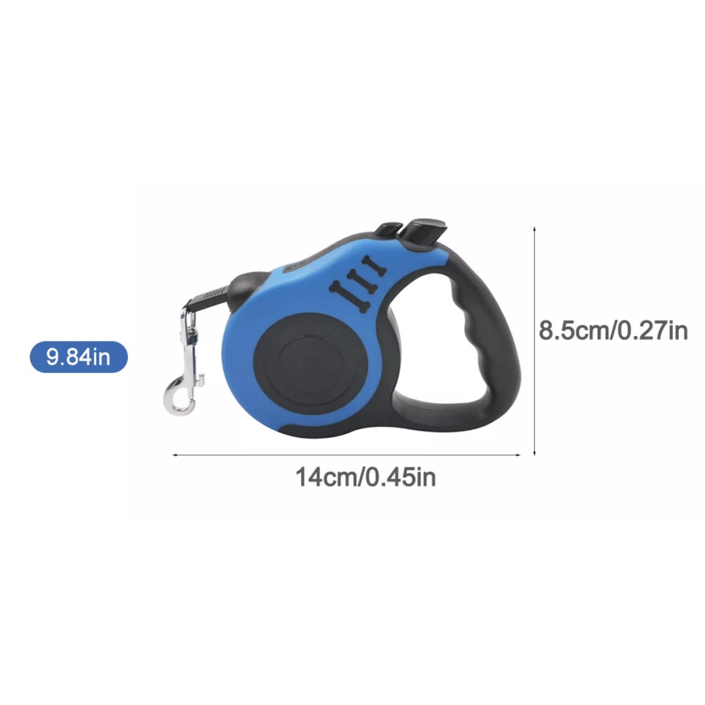 3M Automatic Retractable Leash — Reflective Nylon for Dogs & Cats (3m)