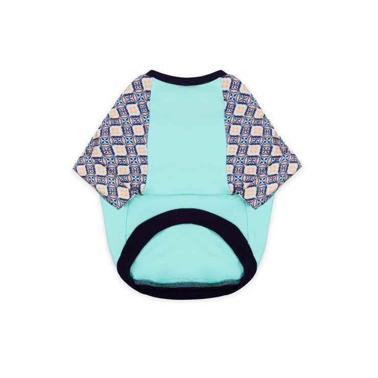 Ohpopdog Heritage Raglan Shirt — Peranakan-Inspired Pattern for Dogs (6 Sizes)