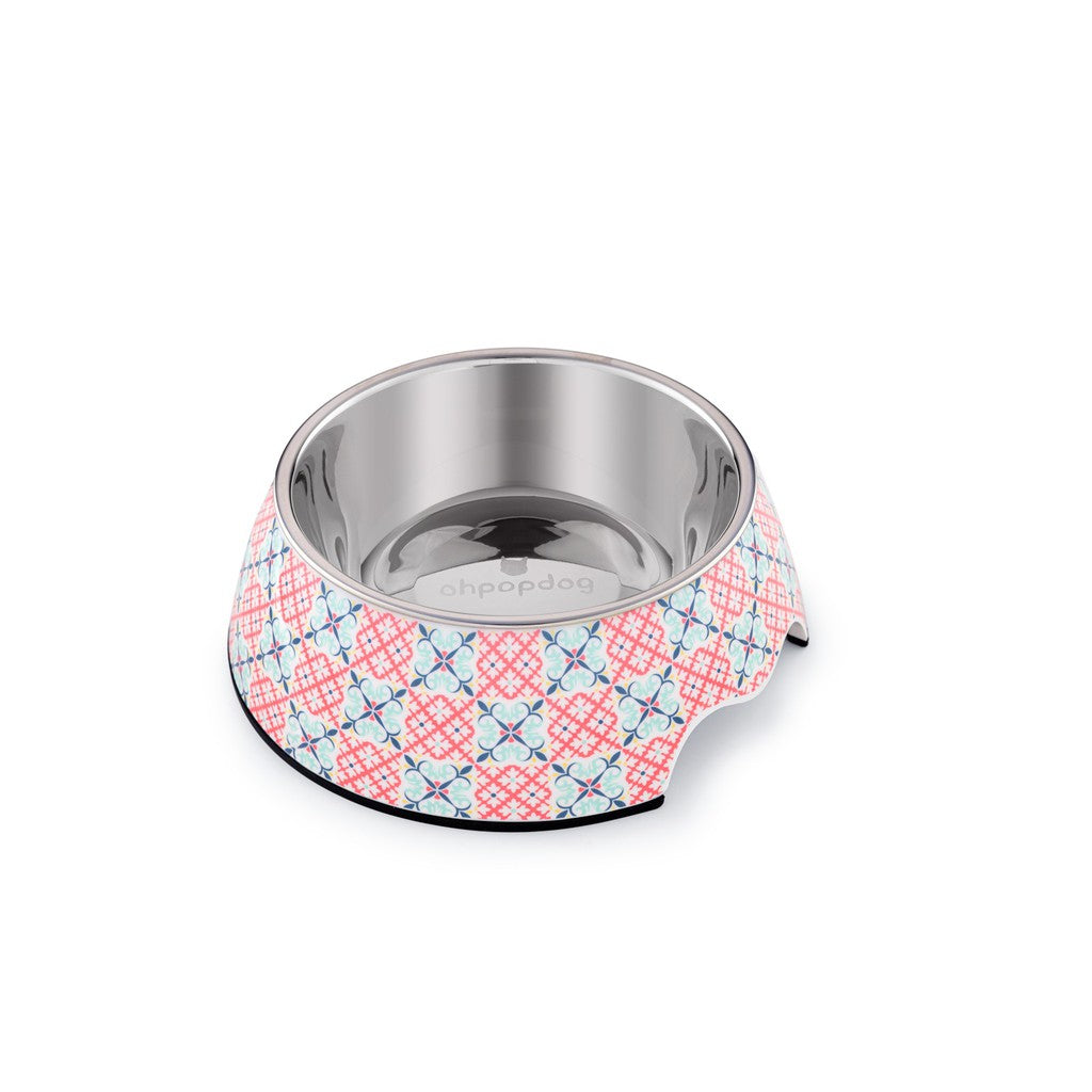 Ohpopdog Bibik Pink 14 Pet Bowl – Non-Slip Design with Stainless Steel Insert (3 Sizes)