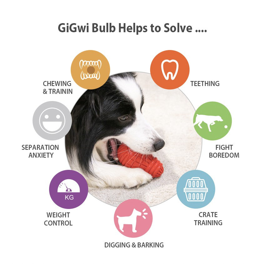 GiGwi Bulb Series – Interactive & Stuffable Dog Chew Toy (3 Sizes)
