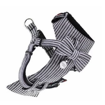 Dharf Dog Harness — Cotton & Bamboo Fiber with Detachable Bow-Tie (Size S)