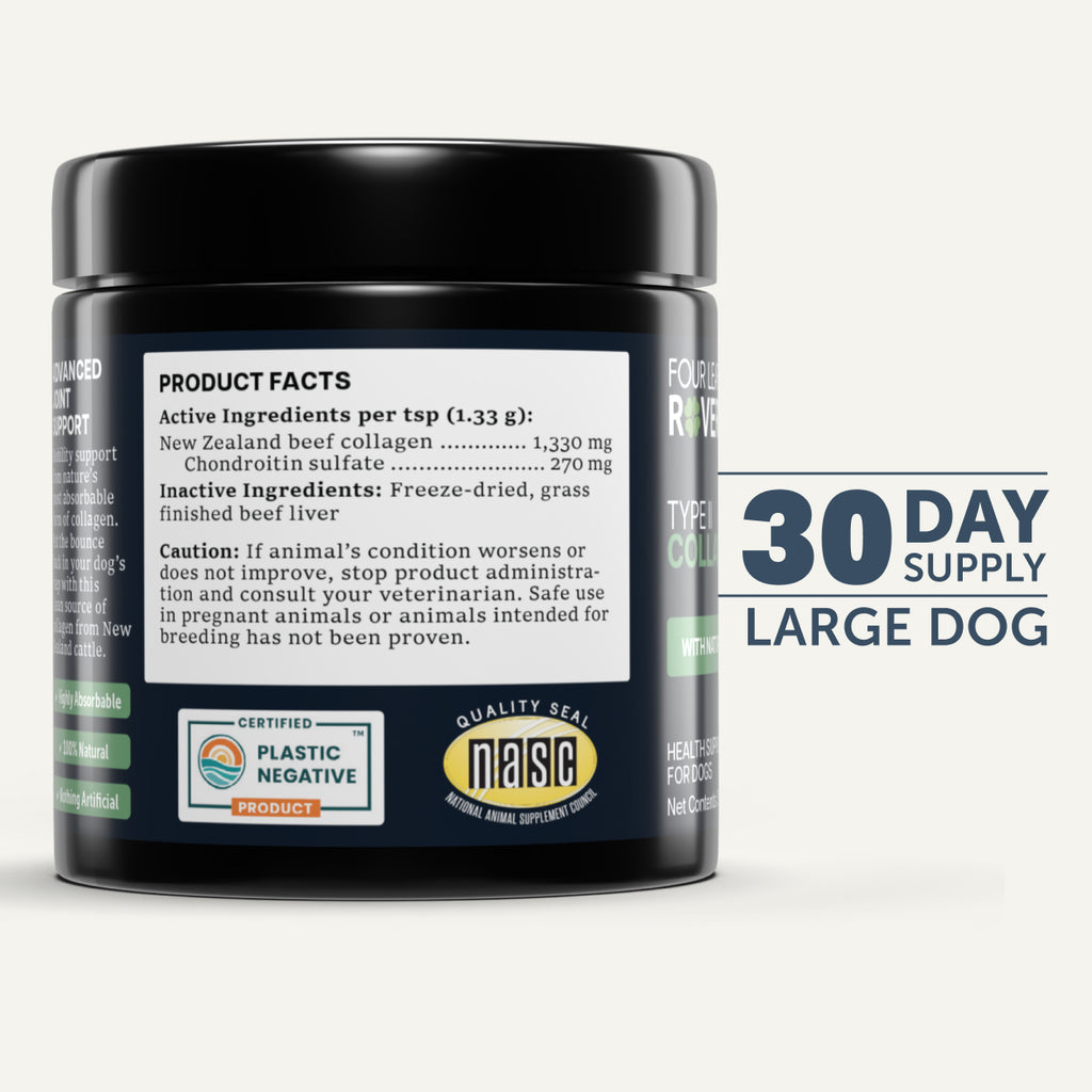 Four Leaf Rover Type II COLLAGEN PEPTIDES (84.9g/3oz)