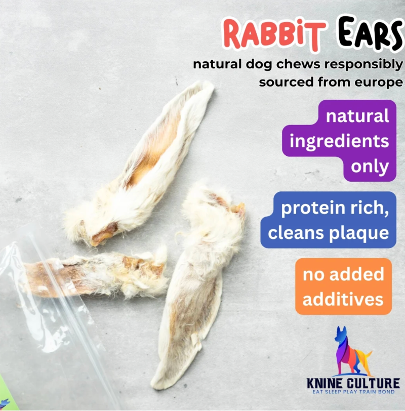 KnineCulture - Rabbit Ears With Fur 100g [Natural Dewormer]