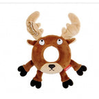 GiGwi Plush Friendz Ring Dog Toy — Interactive, Durable Plush Toy (Bear/Deer)