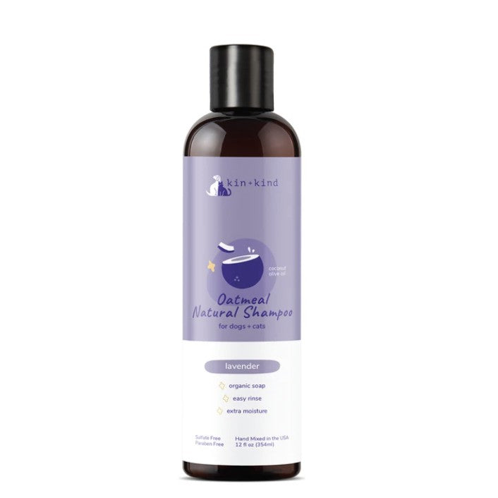 kin+kind Natural Shampoo — Oatmeal Lavender for Dogs & Cats (12 fl oz)