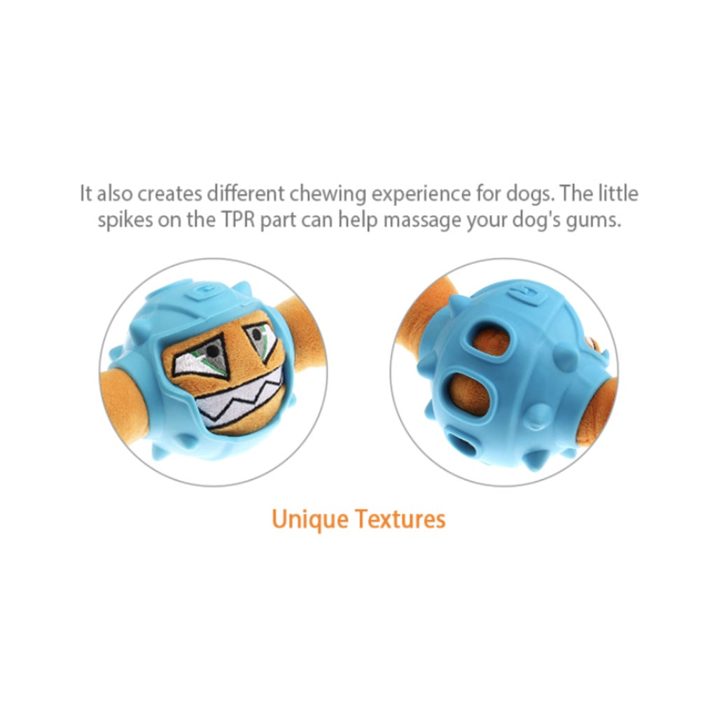GiGwi Gladiator Series — Durable Plush Tug Toy with Squeakers (TPR Armour)