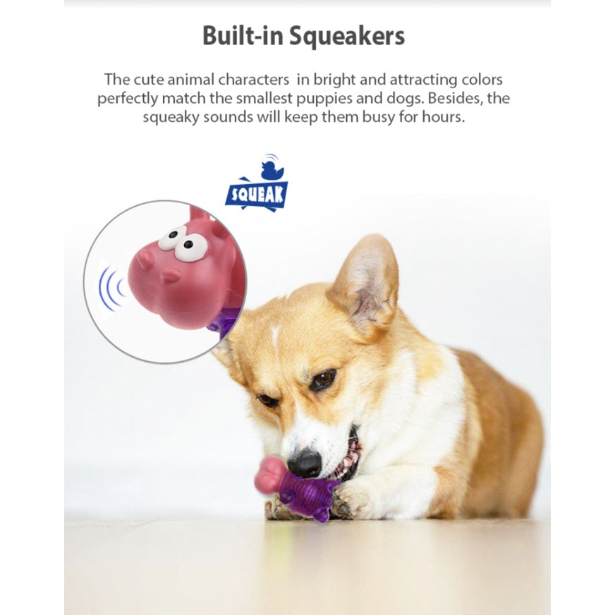 GiGwi Suppa Puppa TPR Chew Toy — Dino, Hippo, Alligator