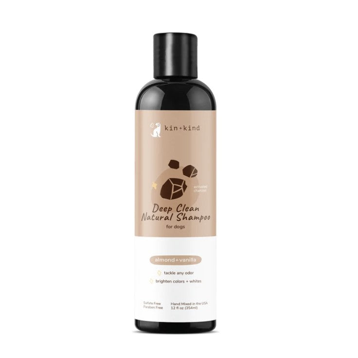kin+kind Deep Clean Natural Shampoo — Almond & Vanilla for Dogs & Cats (12 fl oz)
