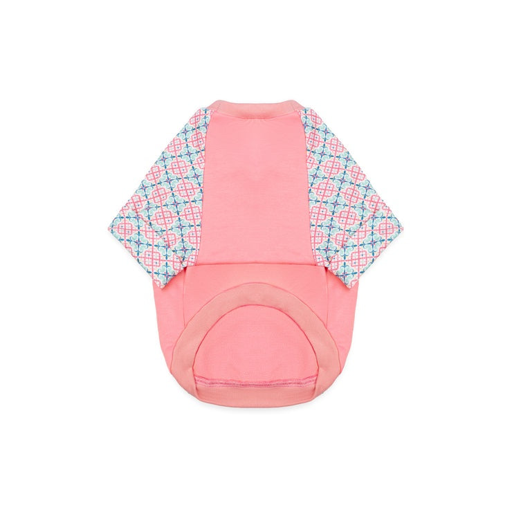Ohpopdog Heritage Raglan Shirt — Peranakan-Inspired Pattern for Dogs (6 Sizes)