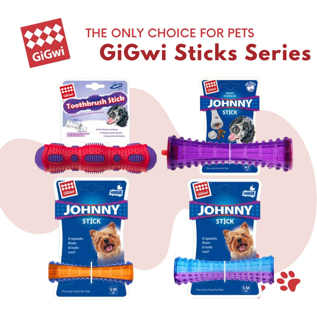 GiGwi Stick Series — Toothbrush Stick & Johnny Stick Dental Treat Dispenser