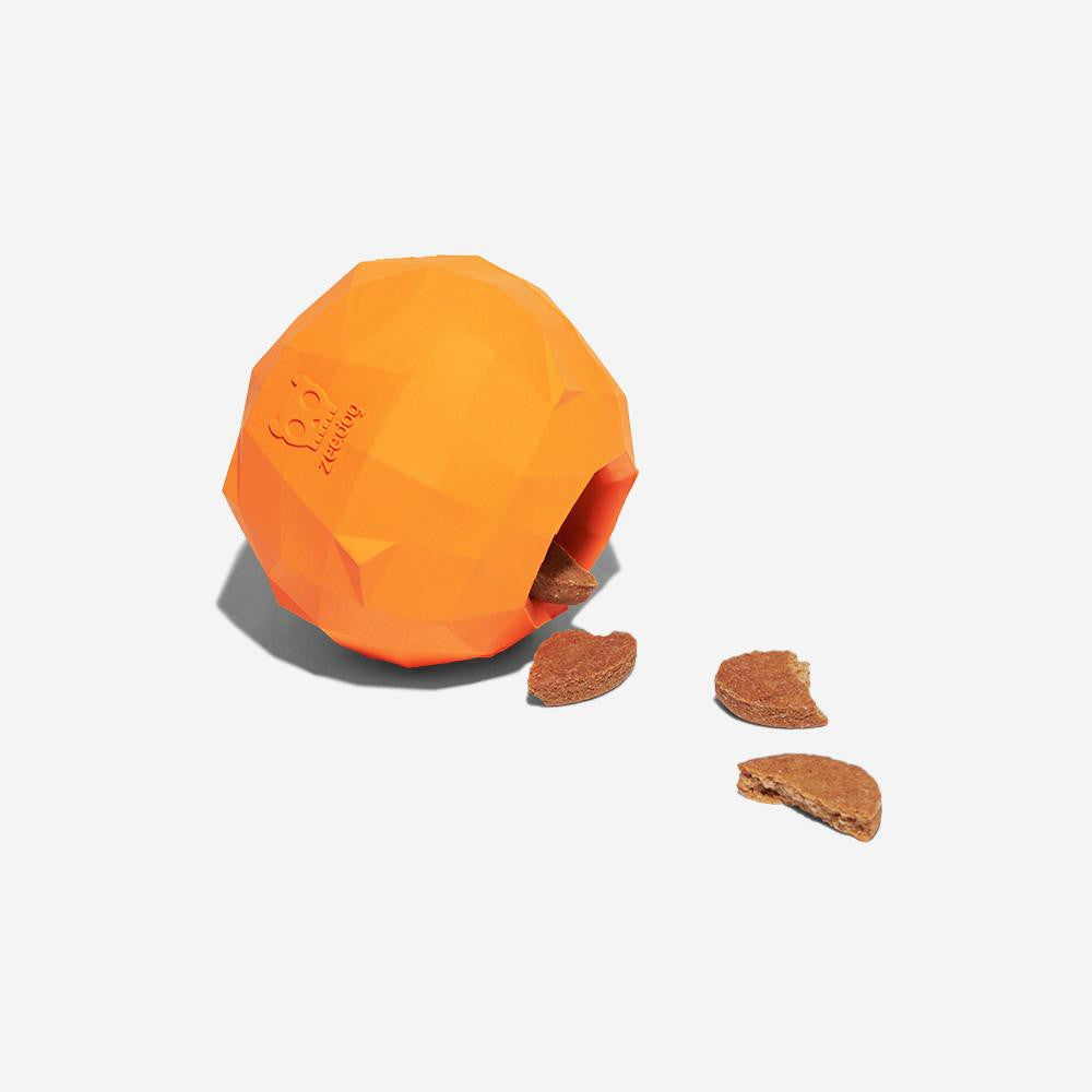 Zee.Dog Super Orange — Treat-Dispensing Rubber Chew Toy (3.15 in)