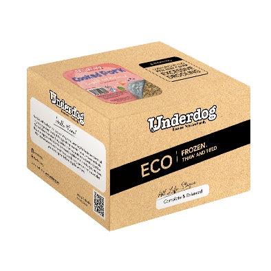 Underdog Pet Foods Cooked Pork Dog Food — Complete & Balanced Frozen Meal (1.2kg/3kg)