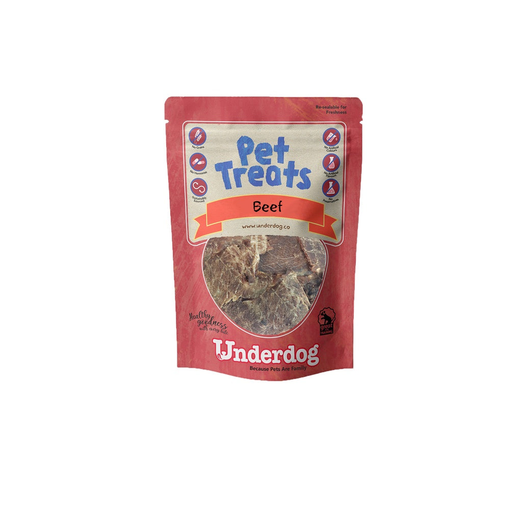 Underdog Beef Treats — Single-Ingredient Air-Dried Dog & Cat Treats (80g)