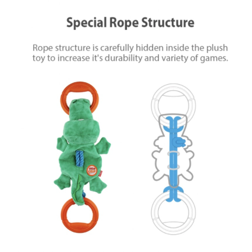 GiGwi Iron Grip Tug Toy — Durable Rope & Plush Design for Dogs