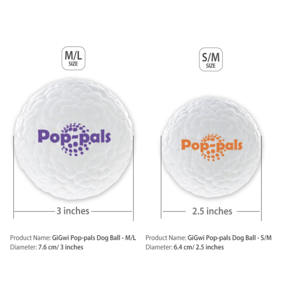 GiGwi Pop Pals Ball — Ultra-Durable ETPU Dog Fetch Toy (Small/Large)