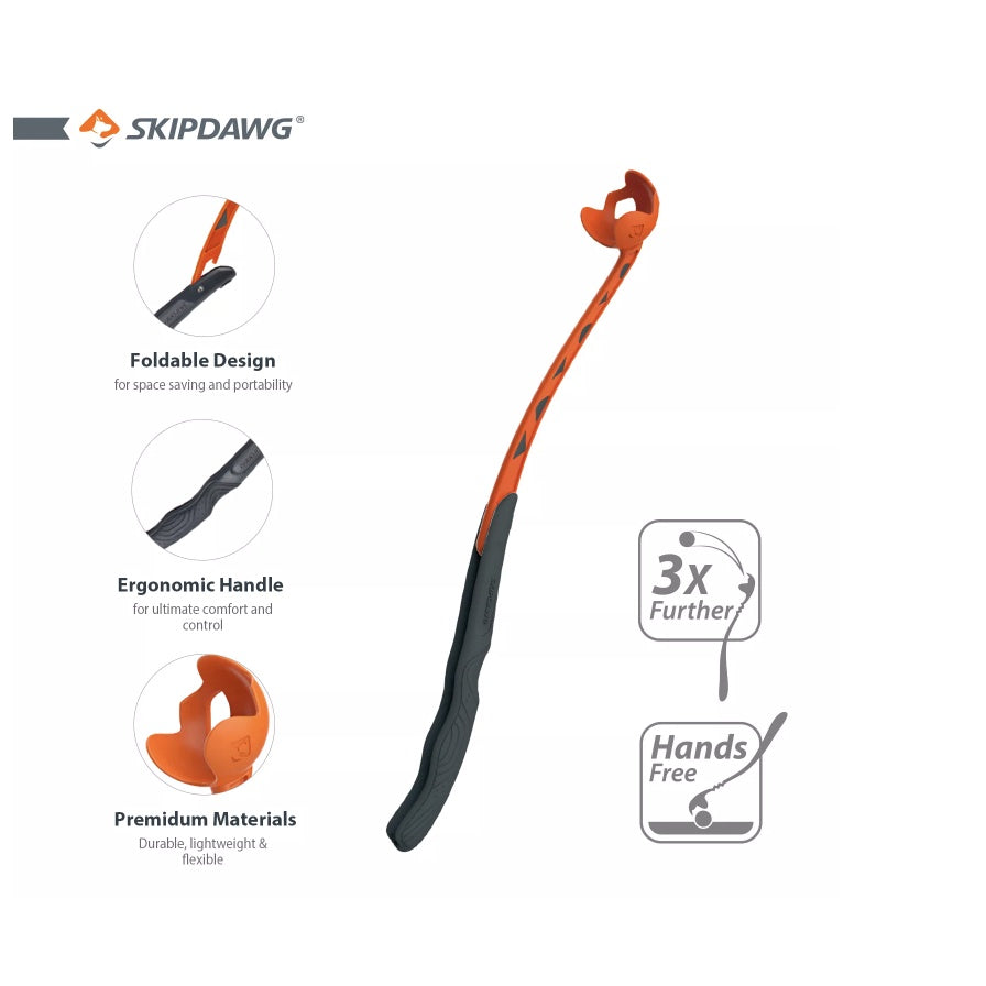Skipdawg Ball Launcher — Hands-Free Fetch Toy (18"/24")