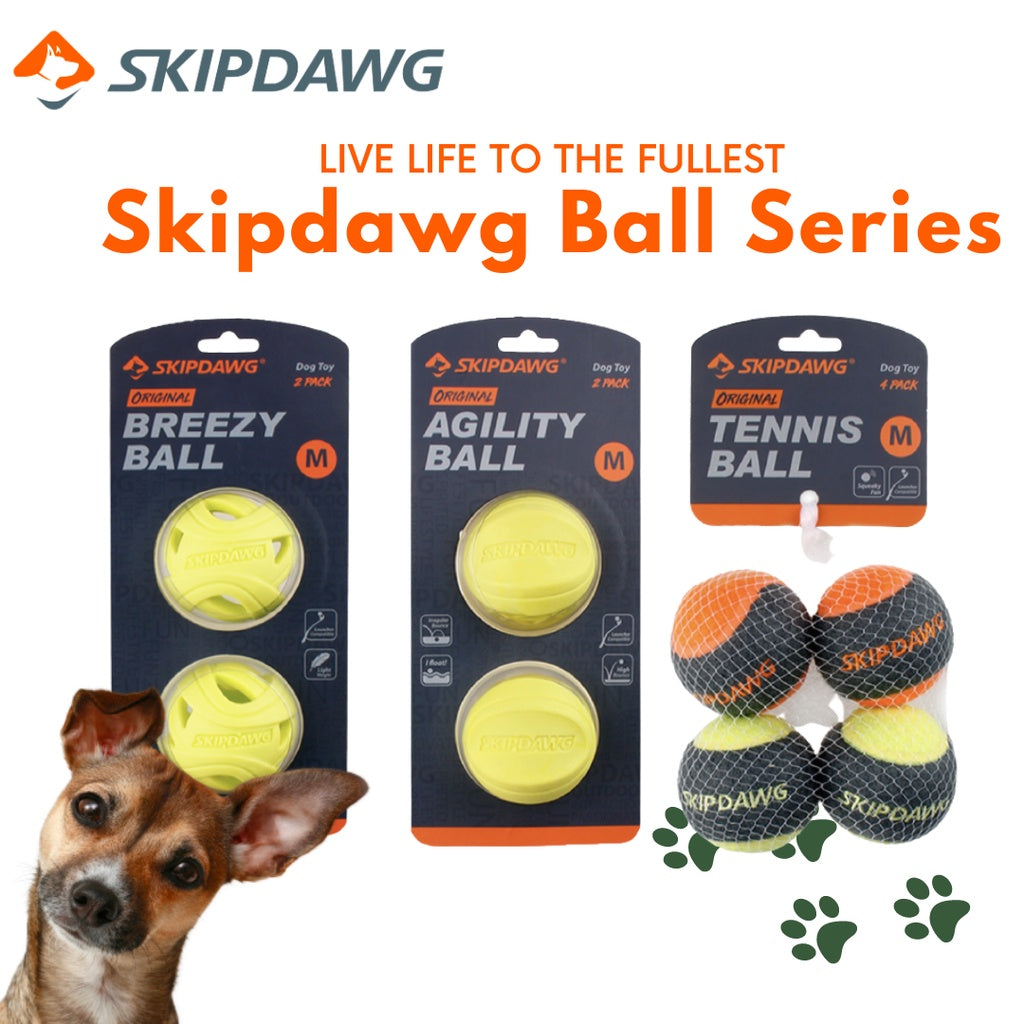 Skipdawg Dog Fetch Balls Series — Breezy, Agility & Tennis Variants