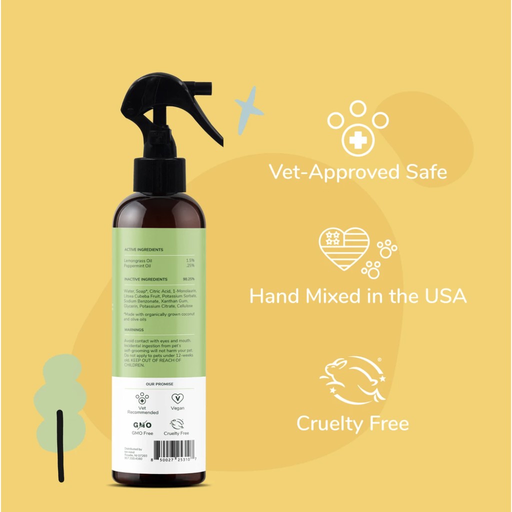 kin+kind Flea & Tick Protect Spray — Plant-Based, Vet-Formulated (12 oz)