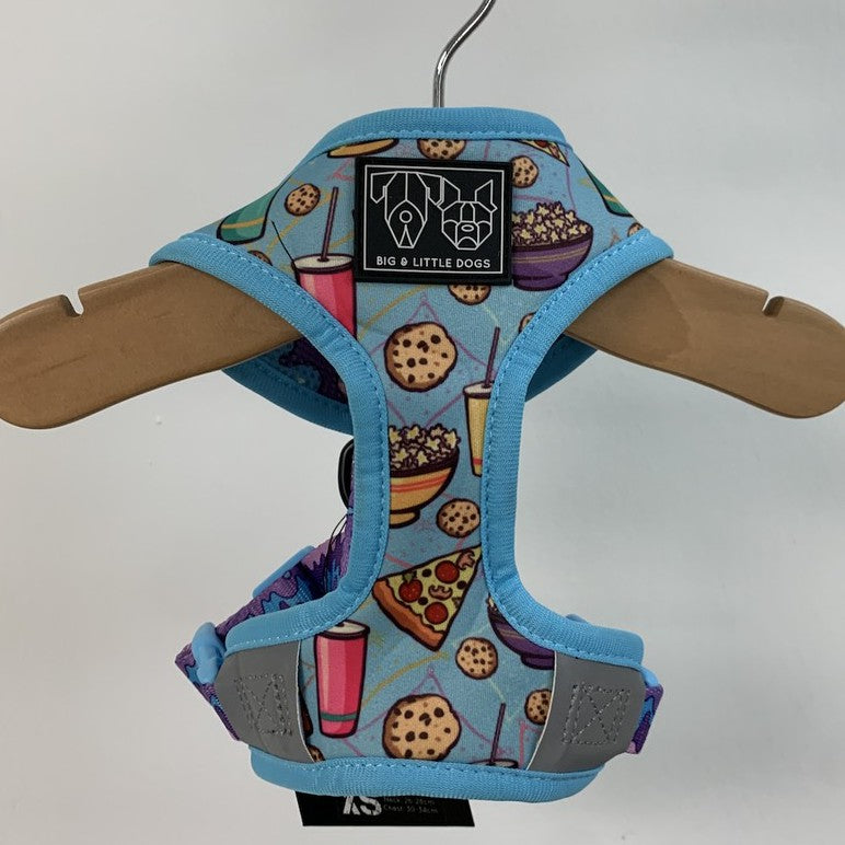 Big & Little Dogs Reversible Dog Harness — Snacks Party Print