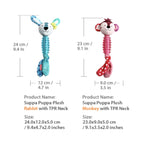 GiGwi Suppa Puppa Plush Tug Toy — Squeaky Chew for Puppies (Monkey or Rabbit)