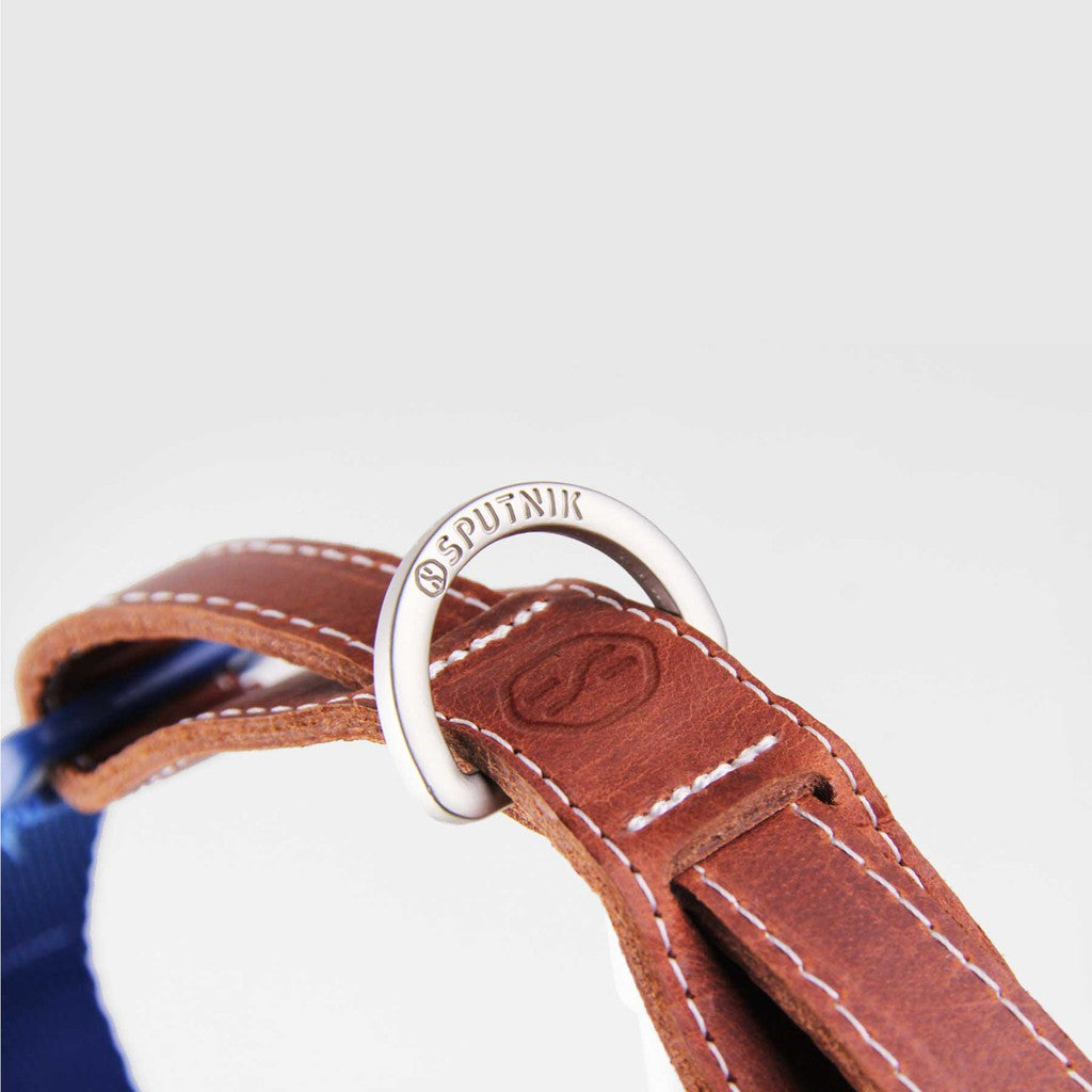 SPUTNIK Dog Collar — Handcrafted Nylon & Genuine Leather (S/M/L)