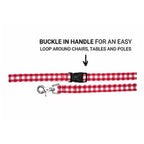 Dharf Cotton Dog Leash — Adjustable 85-140cm (Red Checker)