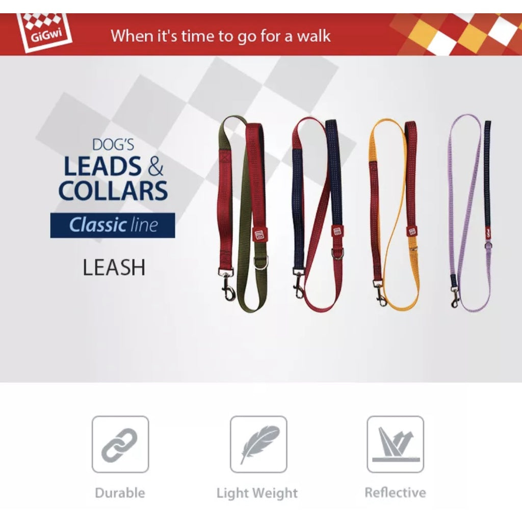 GiGwi Classic Lead - Padded Reflective Leash (S-XL)