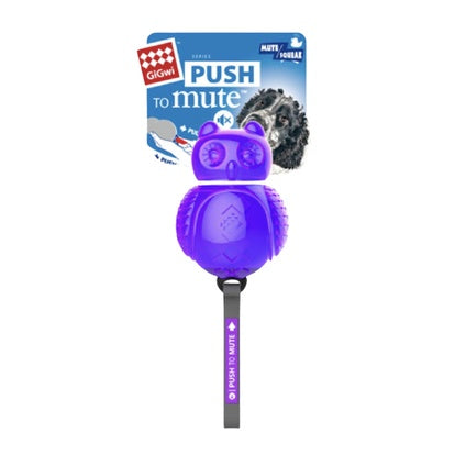 GiGwi Push to Mute Toy — Dinoball & Owl with TPR and Nylon Strap