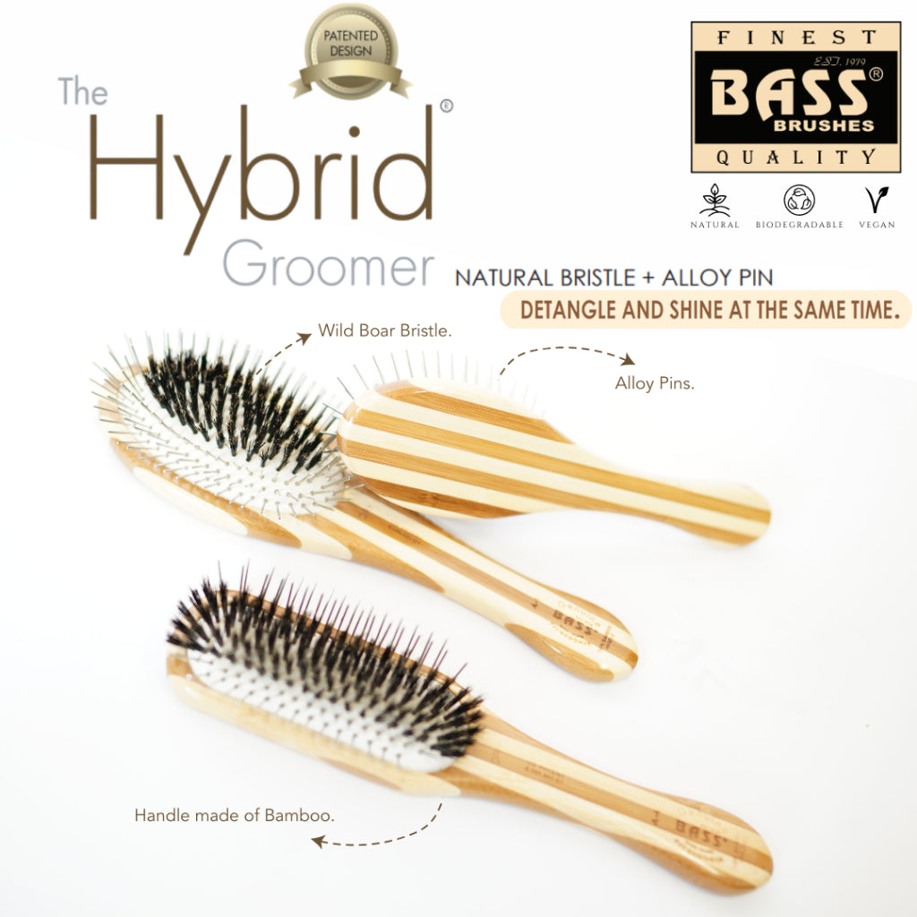 Bass Brushes Hybrid Groomer Pet Brush — Striped Finish