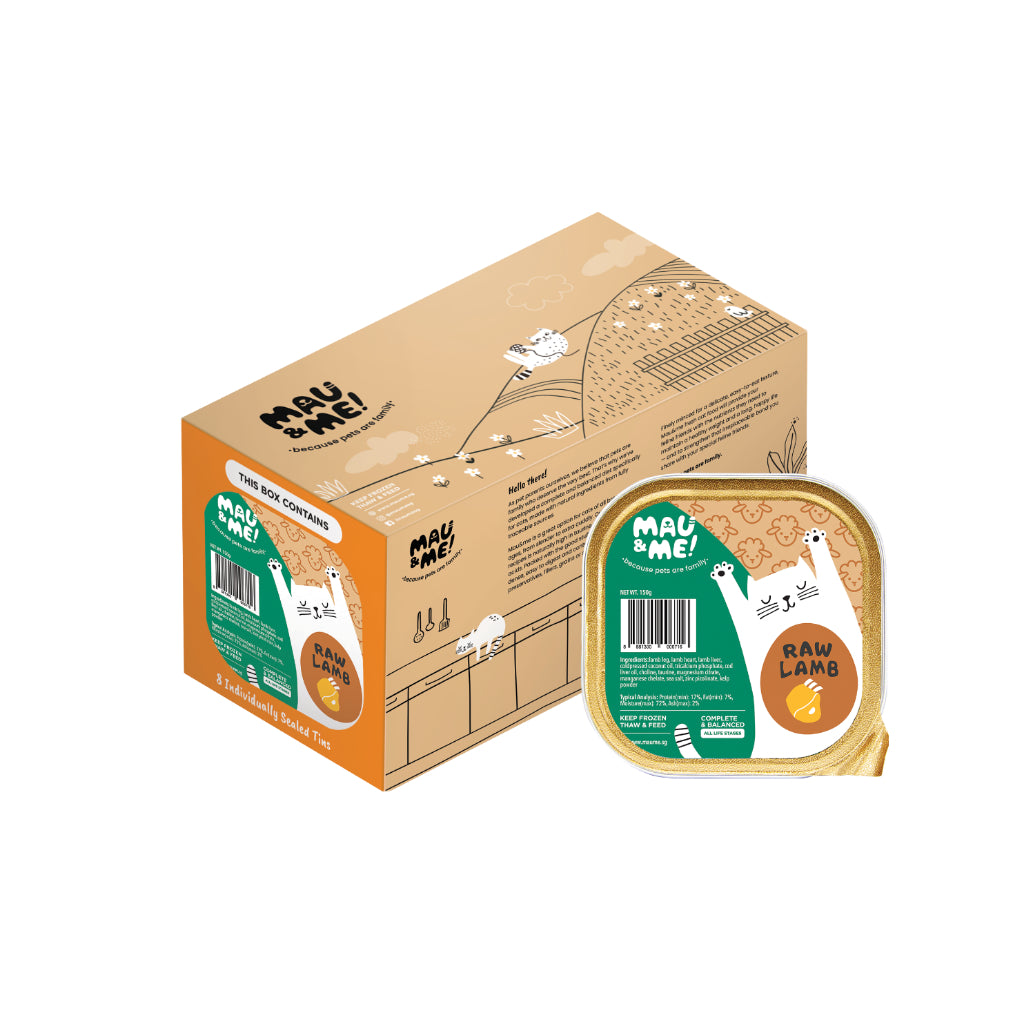 Mau&Me Frozen Cooked/Raw Cat Food — Fresh & High Protein (8x150g Box)