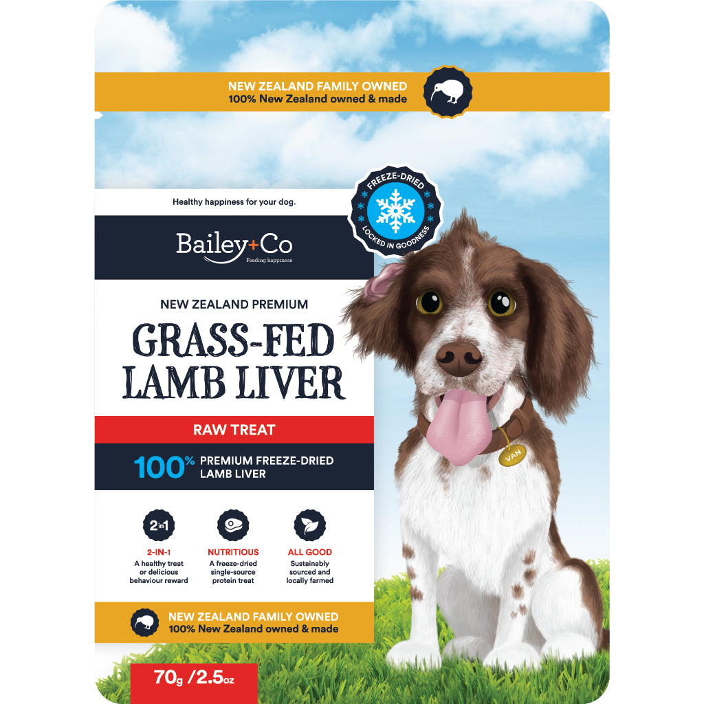 Bailey+Co New Zealand Freeze-Dried Raw Treats — Single-Ingredient (50g–300g)