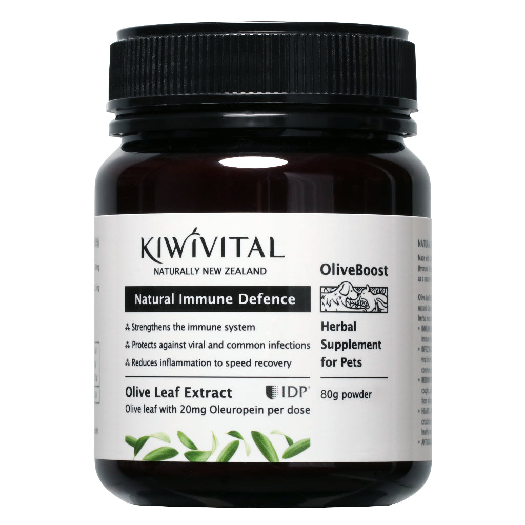 KiwiVital OliveBoost Herbal Therapy — Immune & Heart Support for Dogs & Cats (80g/150g)