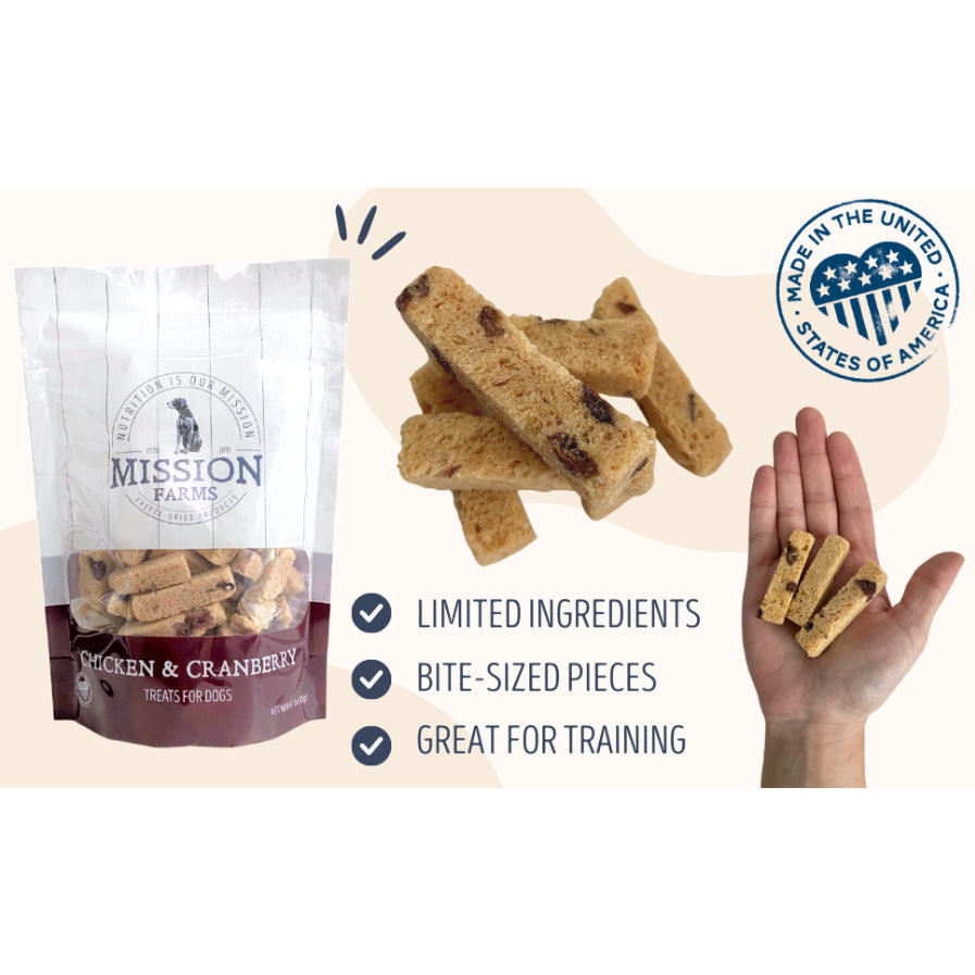 Mission Farms Freeze Dried Dog & Cat Treats — Single Source Protein with Probiotics (85g)