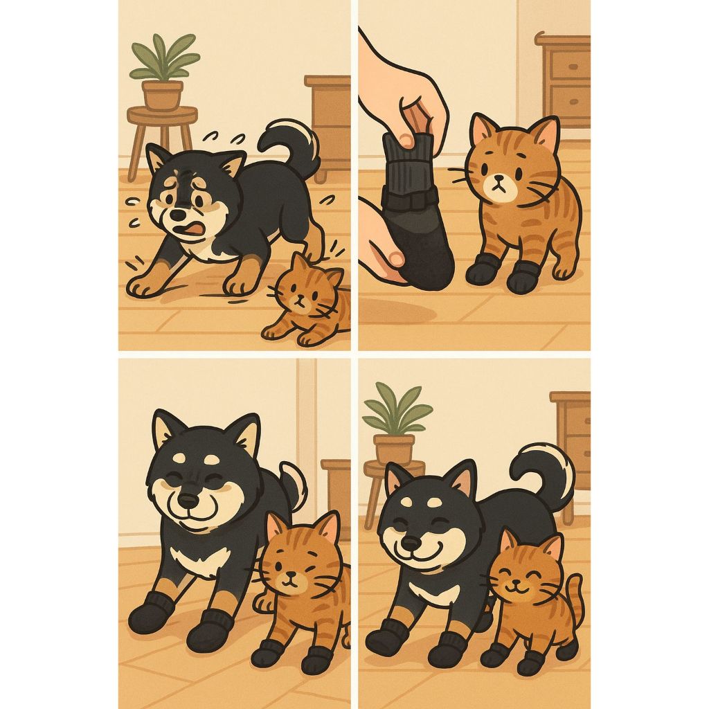 Anti-Slip Pet Socks — Breathable & Non-Slip for Dogs & Cats (2 Pairs)
