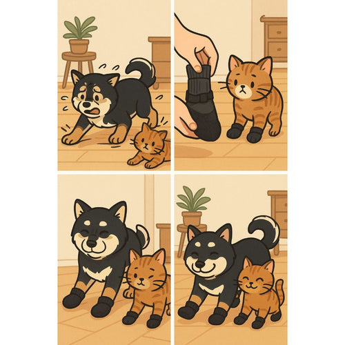 Anti-Slip Pet Socks — Breathable & Non-Slip for Dogs & Cats (2 Pairs)