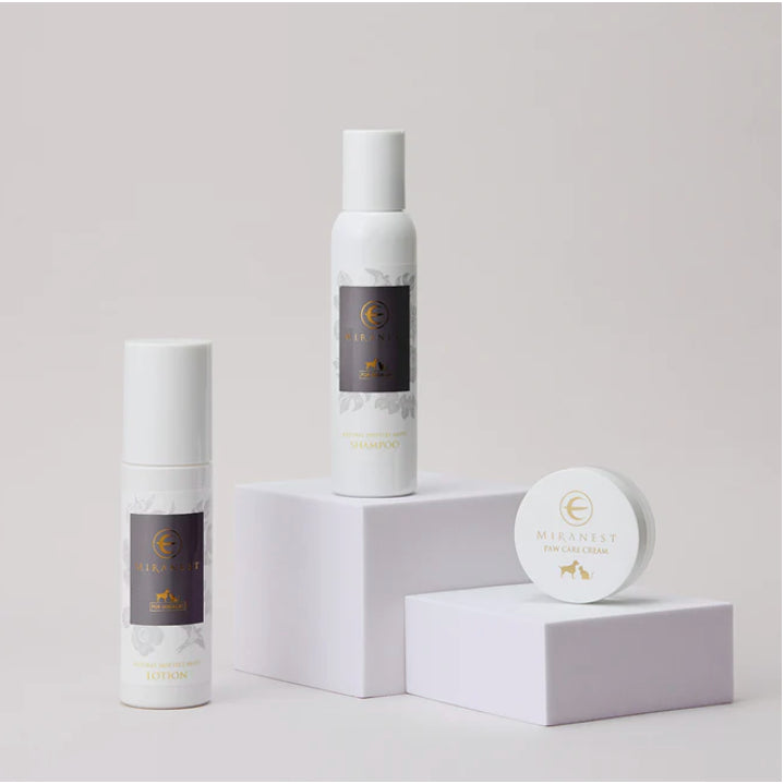 MIRANEST Swiftlet Nest Skincare Set — Shampoo, Lotion & Paw Cream for Dogs & Cats