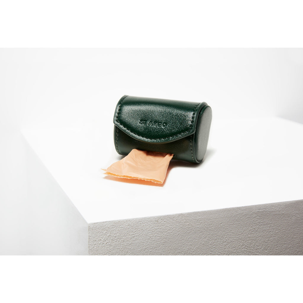 ST ARGO Poop Bag Holder — Vegan Leather Waste Bag Dispenser (Fits Standard Bags)