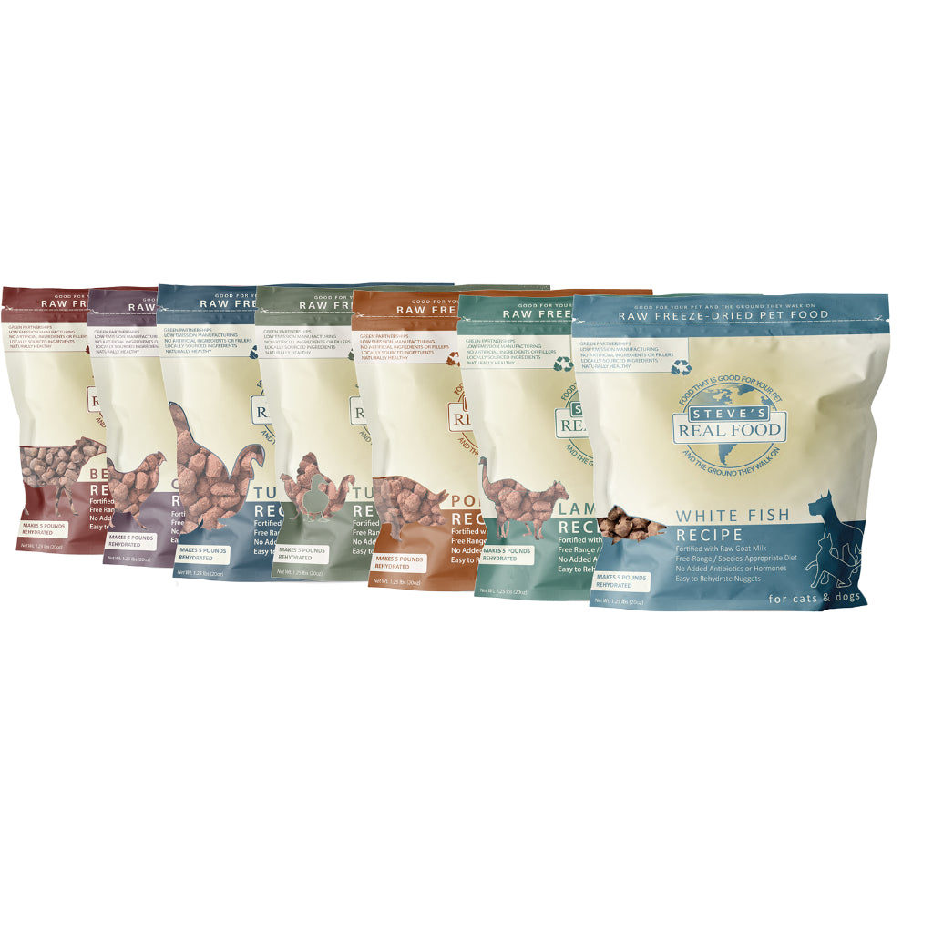 Steve's Real Food Freeze-Dried Raw Food — 7 Protein Flavours (20 oz Bag)