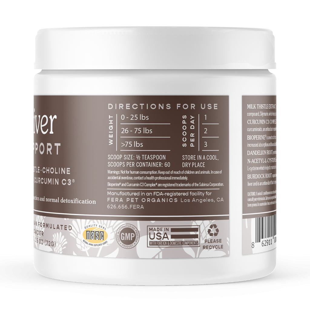 Fera Pet Organics Liver Support — Milk Thistle & Turmeric for Dogs & Cats (2.5oz)
