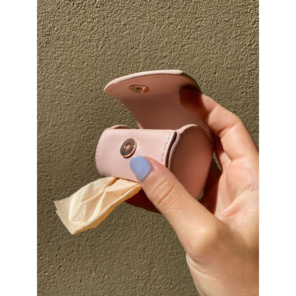 ST ARGO Poop Bag Holder — Vegan Leather Waste Bag Dispenser (Fits Standard Bags)