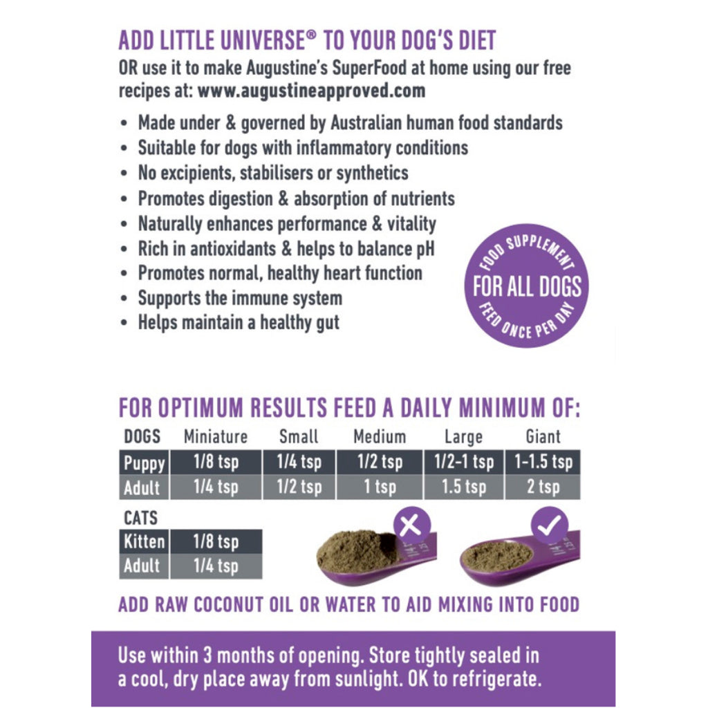 Augustine Approved Little Universe — Organic Mushroom Supplement for Dogs (70g / 125g / 250g)
