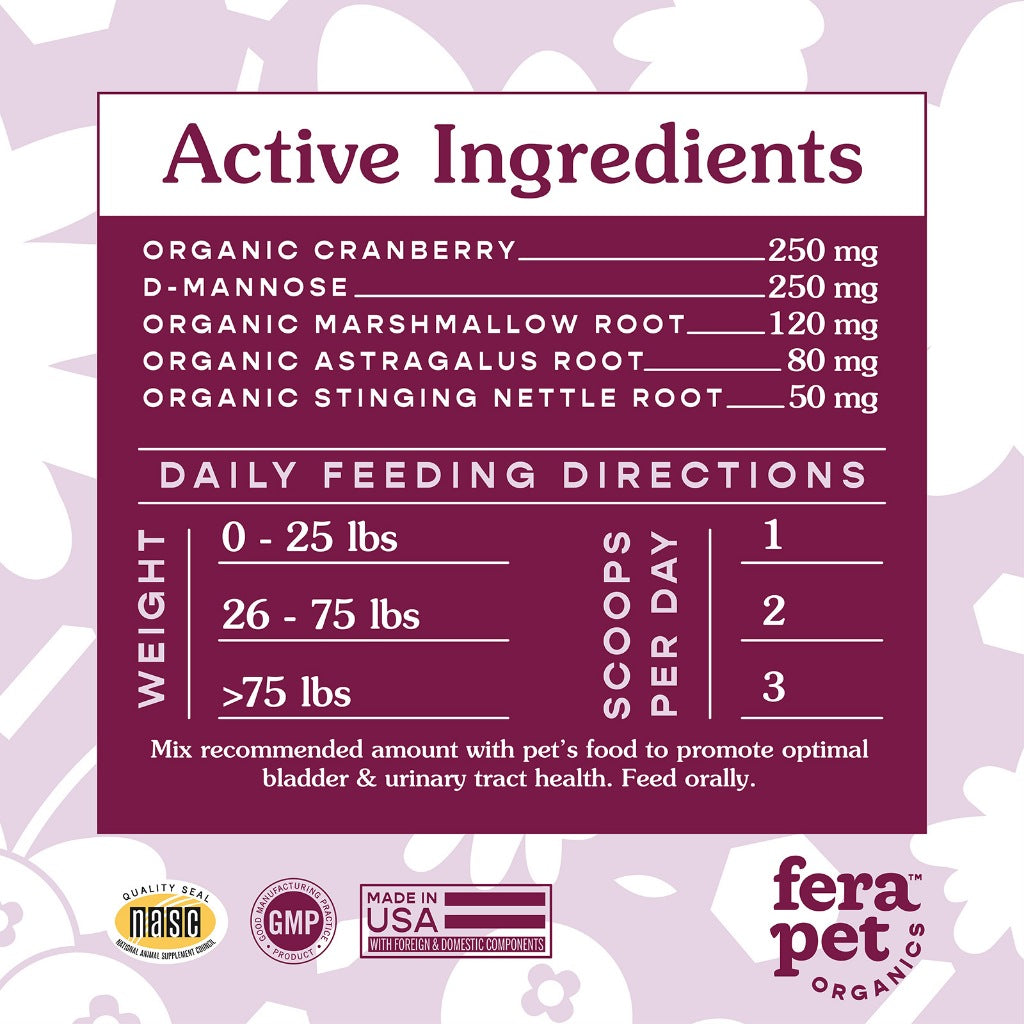 Fera Pet Organic Bladder Support — Organic Cranberry for Dogs & Cats (2.1oz)