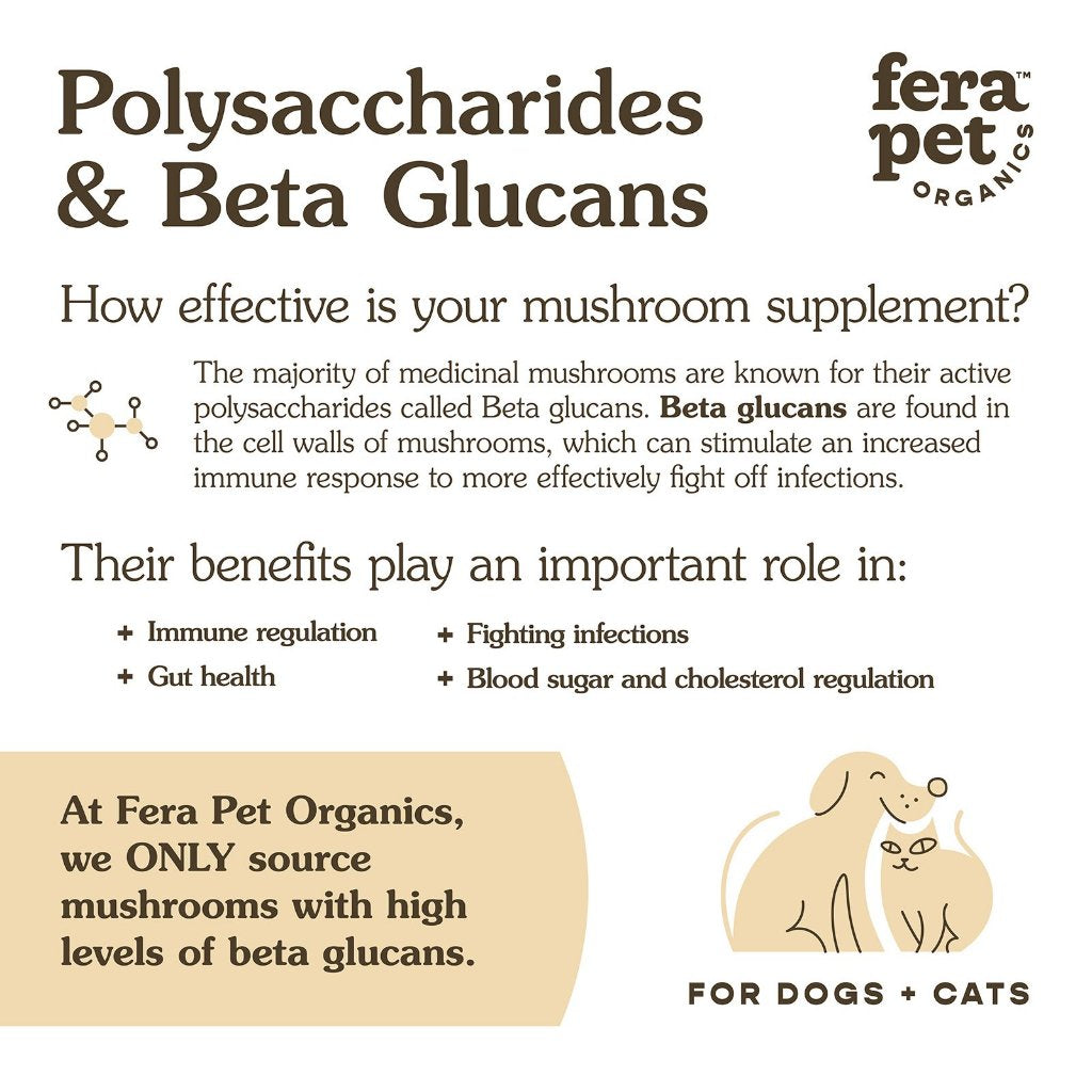 Fera Pet Organics Organic Mushroom Blend — Immune Support for Dogs & Cats (120 servings)